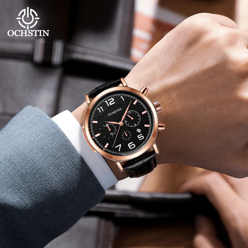Ochstin's new product 2024 minimalist trendy commander series multifunctional quartz movement watch for men's quartz watches