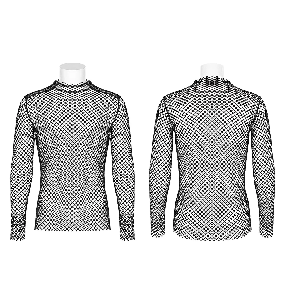 【SATIIIZ】Tion Halli Mesh Long Sleeve T-Shirt oversized-2-in-1-t-shirt-kaizo