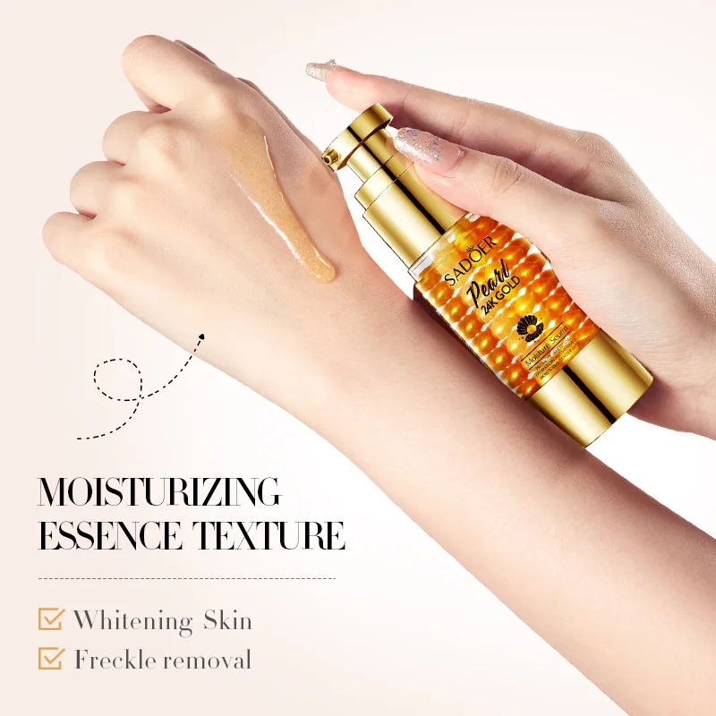 24K Golden Pearl Collagen Whitening and Moisturizing Face Essence Face Cream Gold Lotion and 24K Eye Cream  freckle removal 4