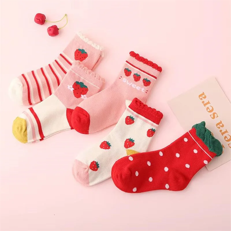 Strawberry Cartoon Kids Socks 2