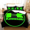 Kawasaki Bedding Set Single Twin Full Queen King Size Bed Set Aldult Kid Bedroom Duvetcover Sets 3D Print Cool Wild Motorcycle 5