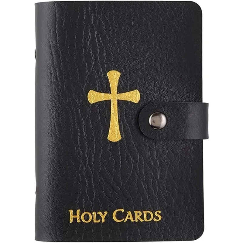 Elegant Faux Leather Card Holder Case with Snap Closure - Holds Up to 40 Cards