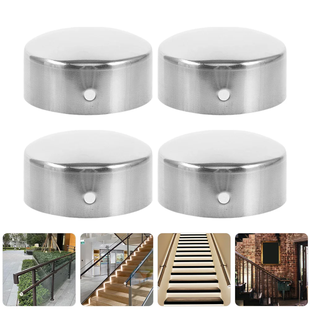 

4 Pcs Stair Railing Handrail Tube Accessories Staircase Railing Caps Stairway