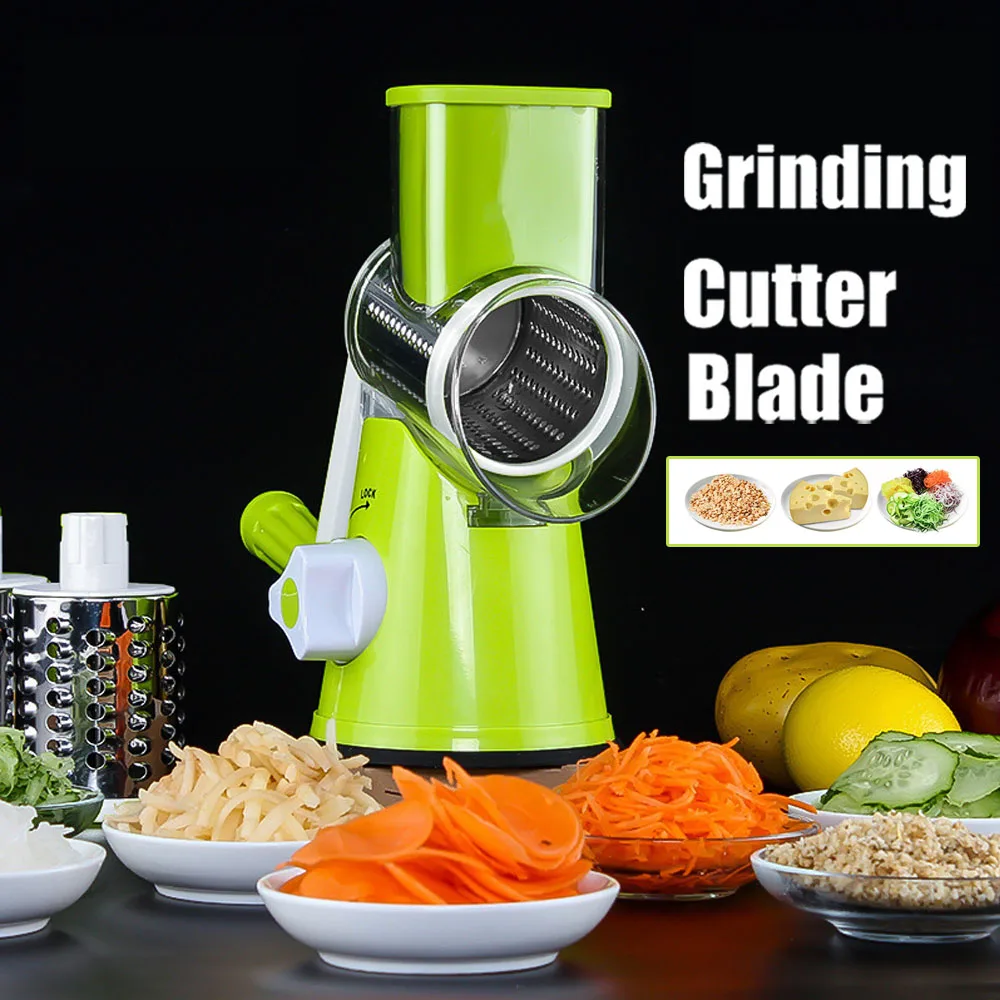MultifunctionVeggieChopperKitchenToolsManualDrumGraterFoodShredderPotatoFruitSlicer