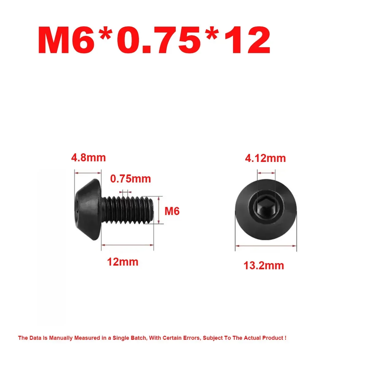 M6X0.75X12 15pcs