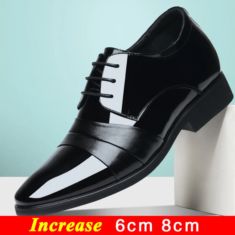 

Men's Dress Shoes Elevator Shoes Genuine Leather Increase Business Sneakers For Men 8cm 6cm Heightening Shoes Moccasins Taller