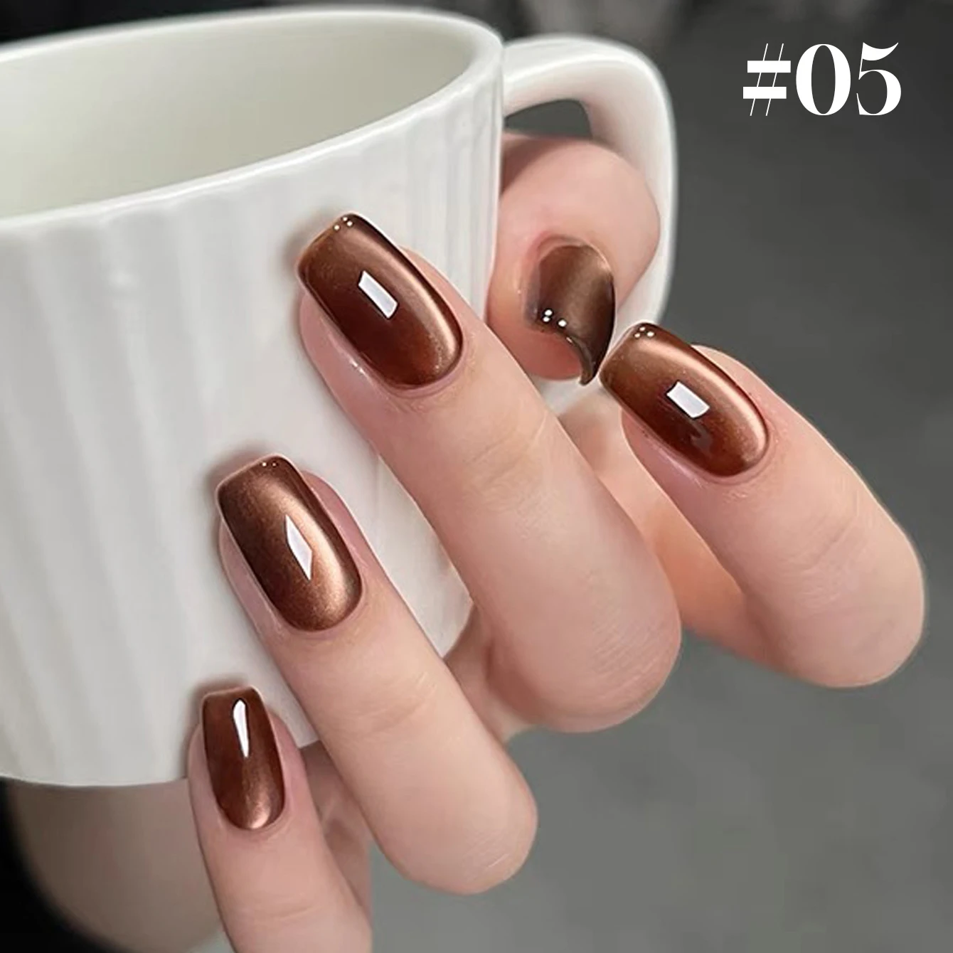 12ML 1-16PCS Schwarz Braun Glas Perle Magnet Cat Eye Gel Nagellack Orange Nägel Loulan antike Stadt Cat Eye Nagel Kleber – Detail 34