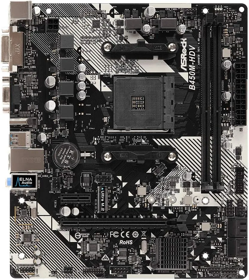 Asrock-マザーボード,amd cpu用,B450M-HDV,r4.0,am4,2 x ddr4