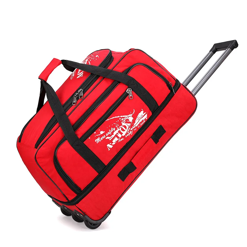 Oxford Cloth Travel Men's And Women's General Boarding Business Bag Out Waterproof Folding Luggage Bag Pull Rod