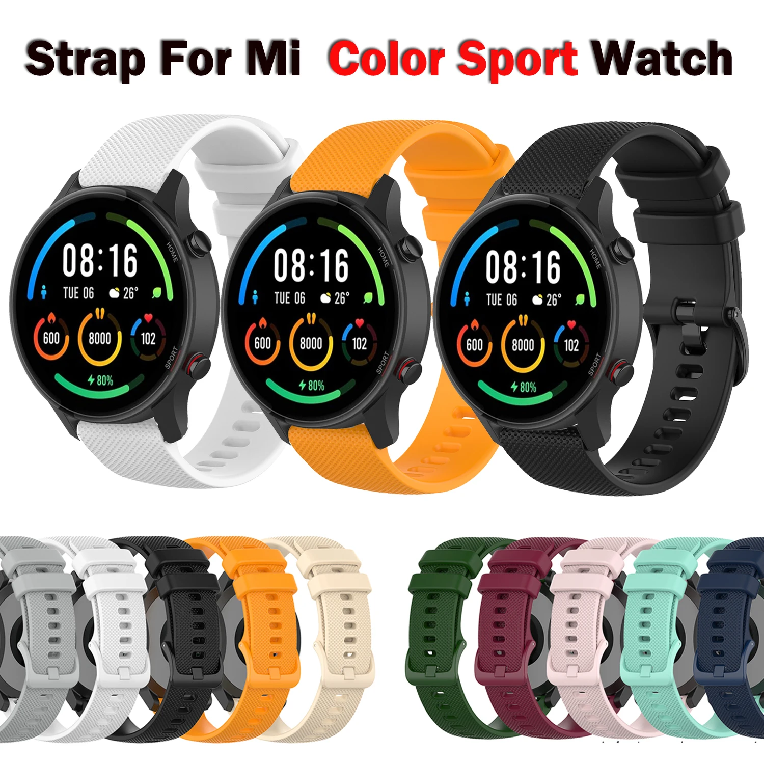 Silicone Watch Band 22mm Silicone Watch Band Strap for Xiaomi Mi Watch Color 2 Replacement Bracelet For Mi Color sports S1 Pro edition correa