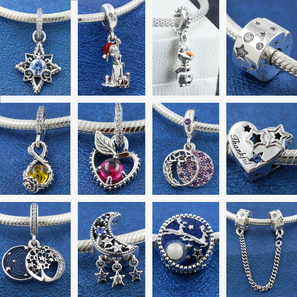 2021 Winter Artists co Branded Beads Pendant Matisse Santa Christmas and Ice Blue Sky 925 Charms fit orignal Pandora Bracelet | Украшения и