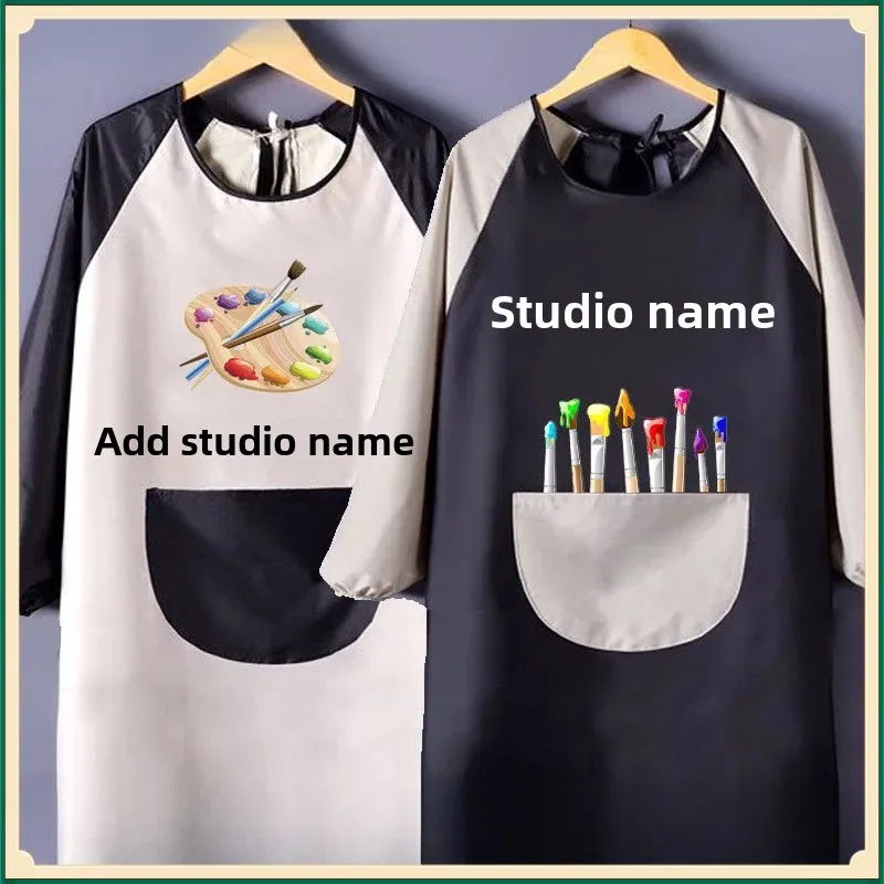 Children's Art Class Apron Waterproof Oil Resistant for Clay Sculpture Drawing And Calligraphy Primary School Students