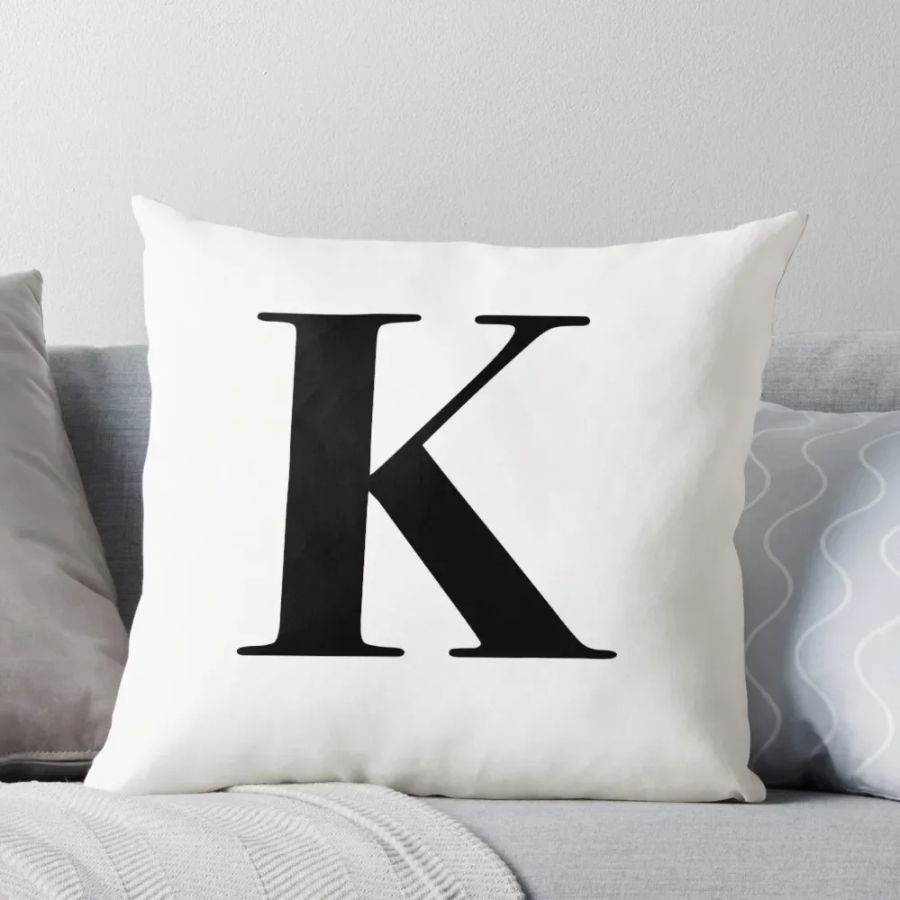 

Letter K: monogram initial Throw Pillow Decorative Pillow Covers For Sofa Christmas Pillowcase