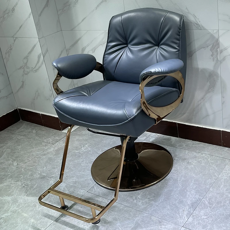 Stylist Professional Barber Chair Swivel Luxury Golden Rotating Hairdressing Chair Pedicure Cadeira Salon Furniture MQ50BC