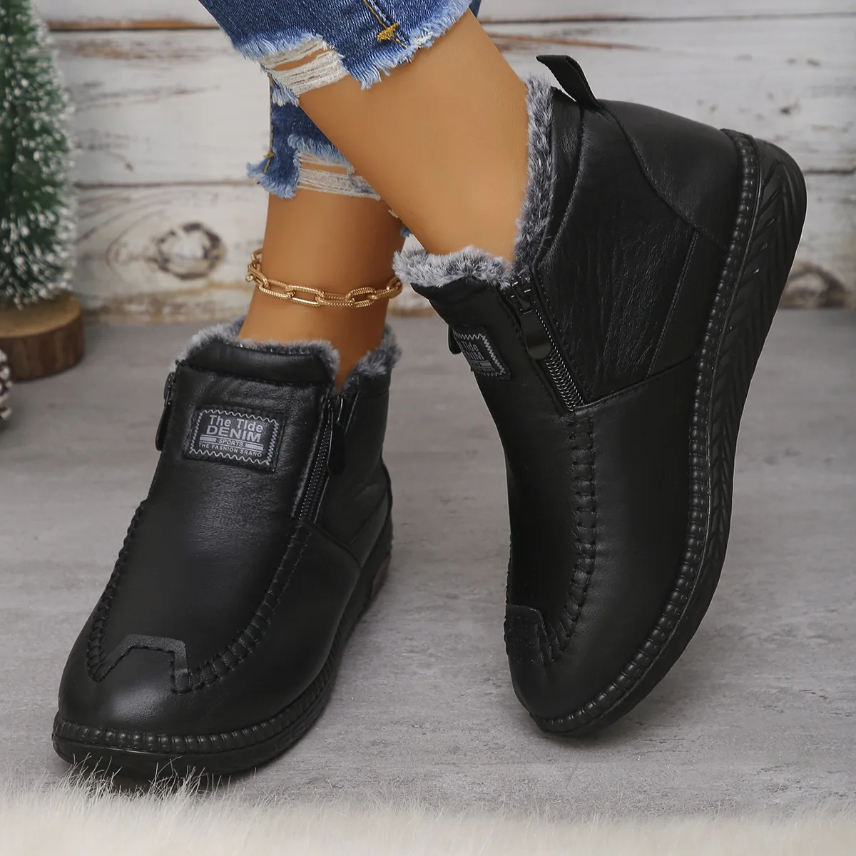 2025 New Winter Women's Boots Outdoor Warm Footwear Fashion Zippper Snow Boot Comfortable Casual Ladies Shoes Zapatos