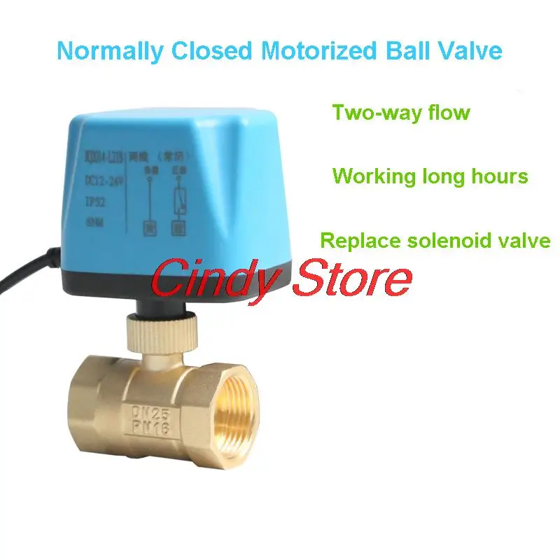 

1/2" 3/4" 1" 2" Normally Closed Motorized Ball Valve 220V 12V 24V 2-Wire Brass Electric Ball Valve Replace Solenoid Valve