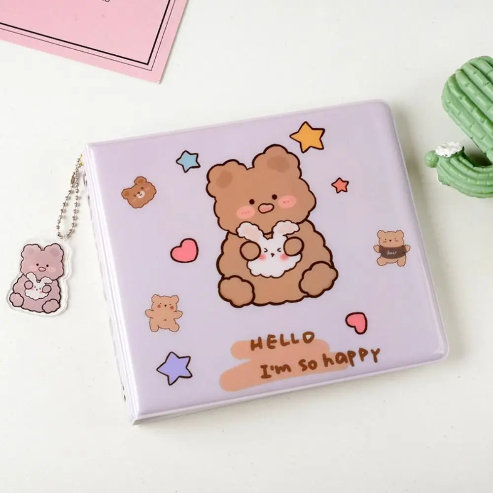 곰 포토카드 거치대 아이돌 카드 수집 투명 이너 페이지, 곰 사진 앨범 카드 필름 게임 카드 보호대, 10 장