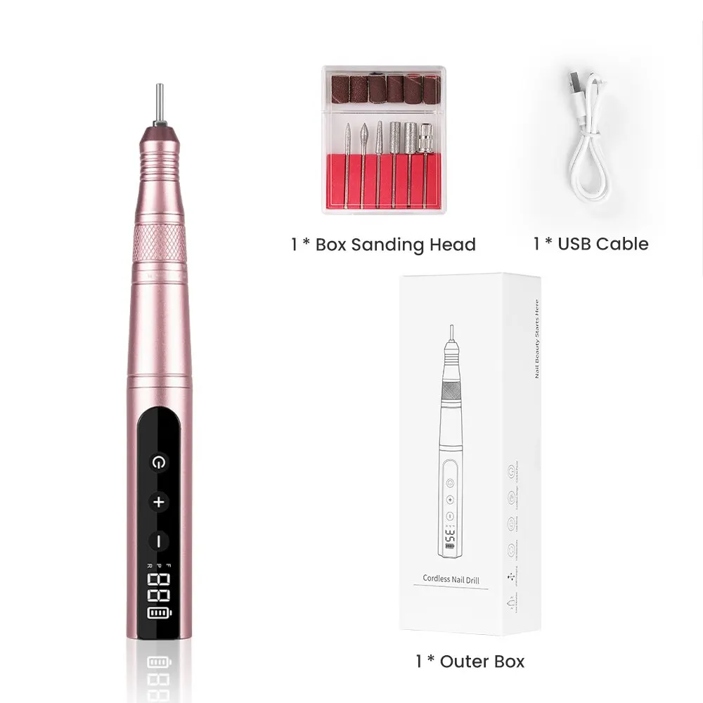 35000RPM Nail Drill Professional Rechargeable Cordless Electric File Portable LED Screen Kit electric nail drill,electric nail grinder