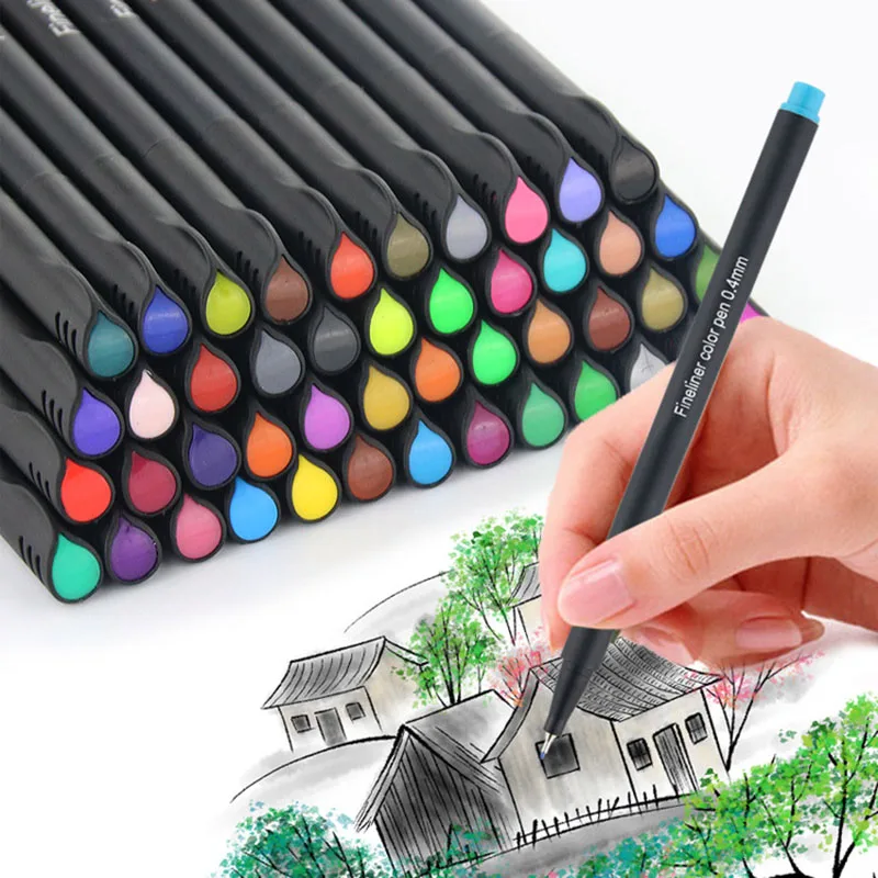 12-100 Colores Markers Brush Pens Set Painting Drawing Manga