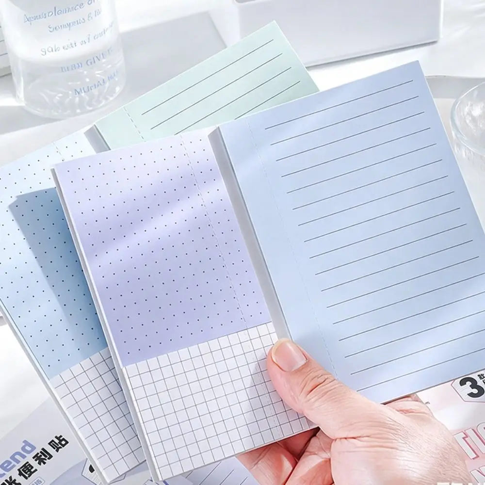 Versatile 3-in-1 Self-Adhesive Memo Pads with Lined, Dotted, and Grid Options