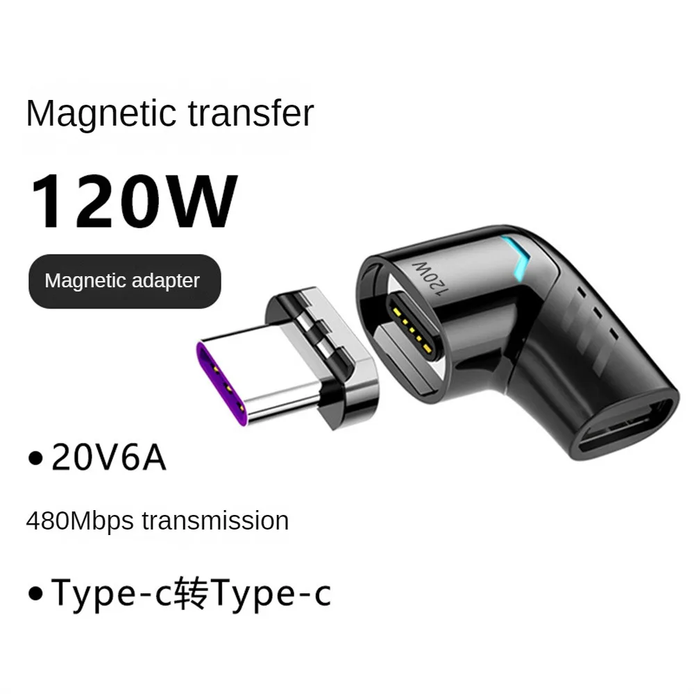 Tkey USB C타입 자석 어댑터, 고속 충전, Mi 9 Redmi용, 120W