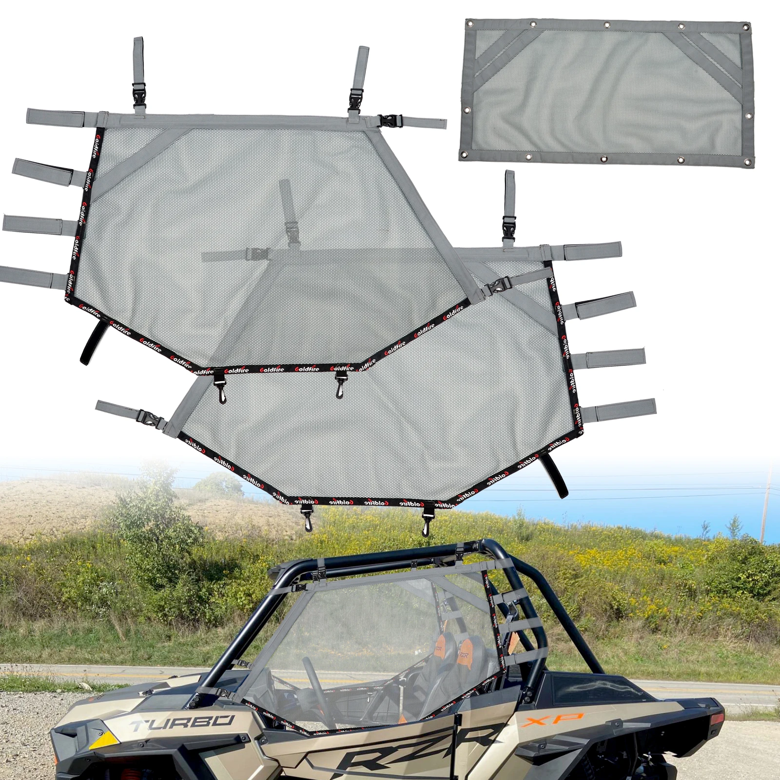 

UTV Window Net Shade Shield Cover Left Right & Rear Window Shield Fits for Polaris RZR 1000 XP Turbo POLARI RZR 500 570 800 900