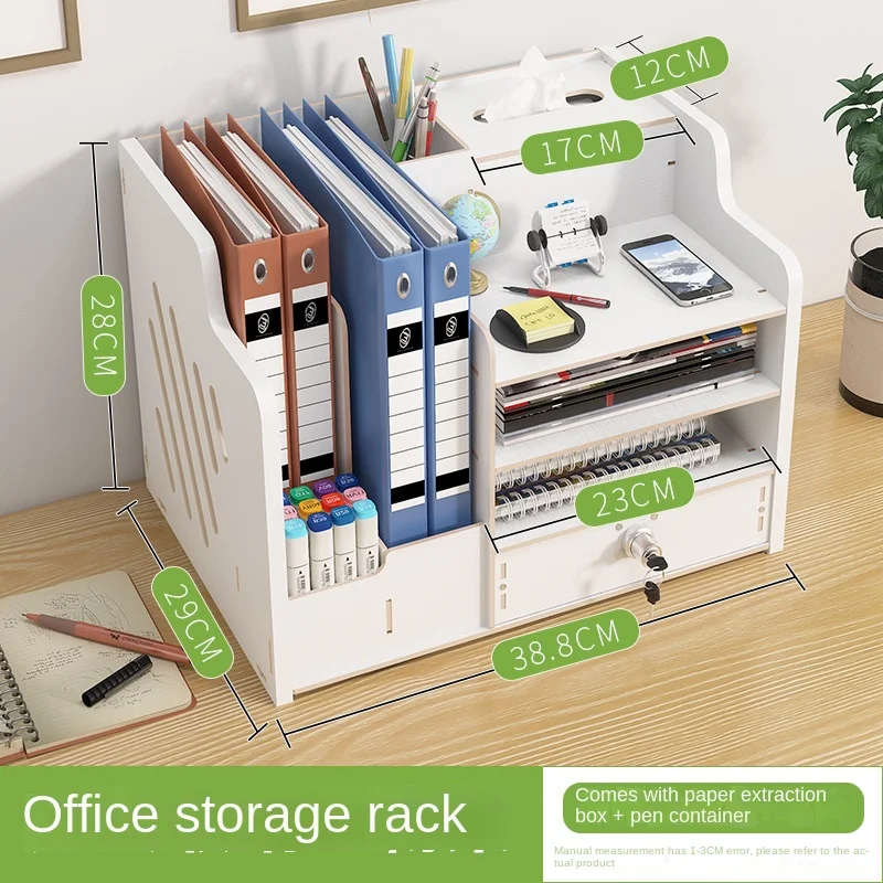 

Multi-functional Desk Bookstand Thickened Office Supplies File Rack Folder Creative Student Desk Stationery Storage Box