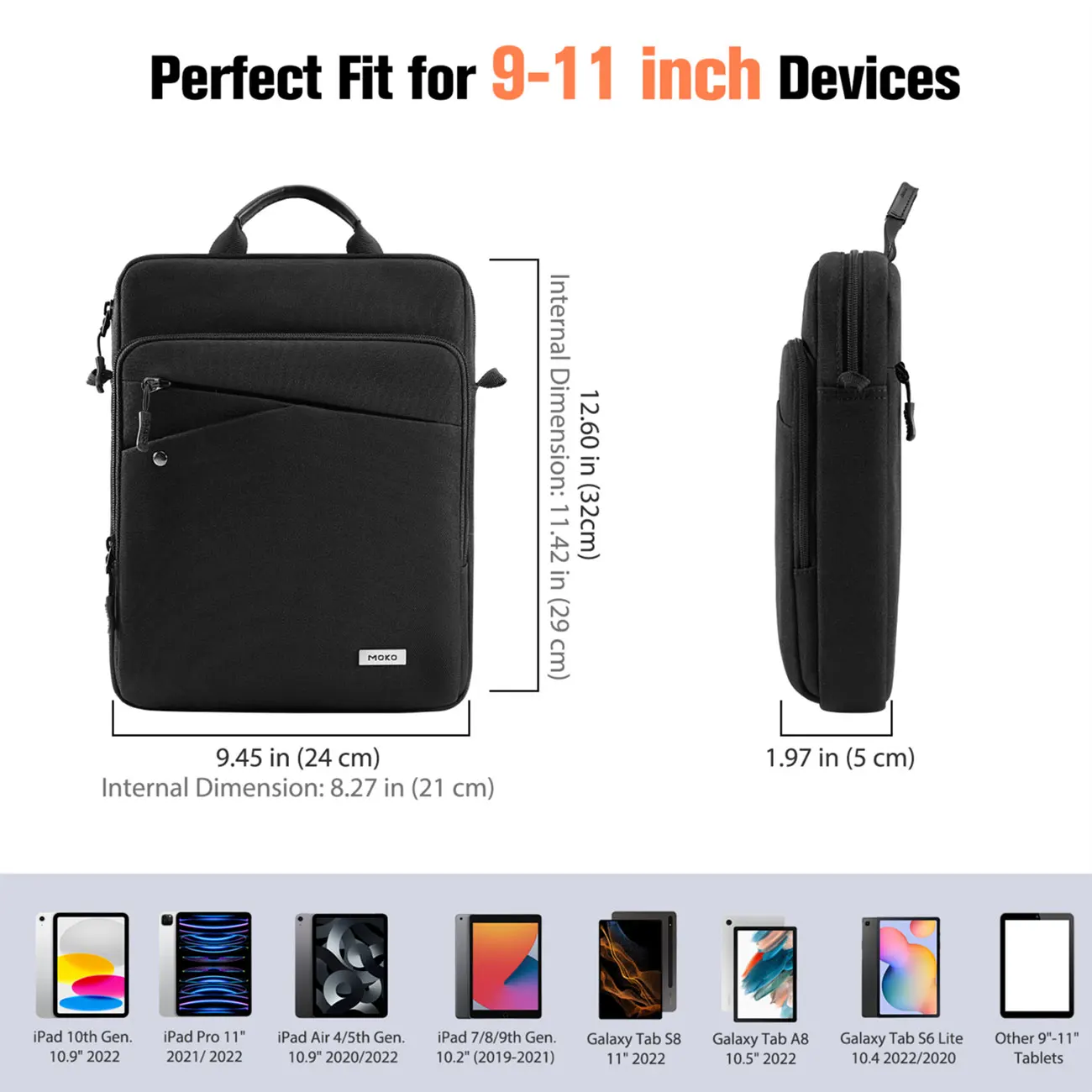 Moko-ipad Bolsa Tablet Manga 911 Bolsa de Transporte Ipad Capa Protetora de Viagem Ipad com Alça para Ipad 10th 10.9 - Imagem 2