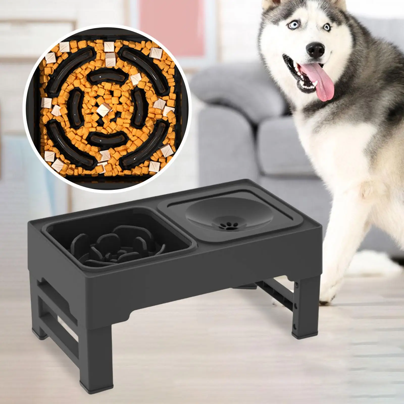 Pet Dog Bowl Elevated Feeder Drinking Eating Feeding Bowl Kitten Food Bowl for Home Outdoor Use