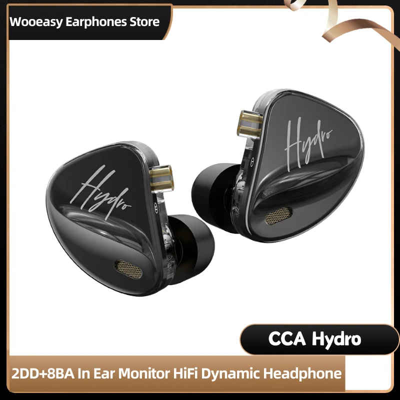 CCA Hydro 2DD+8BA In Ear Monitor HiFi Dynamic Headphone With 0.75