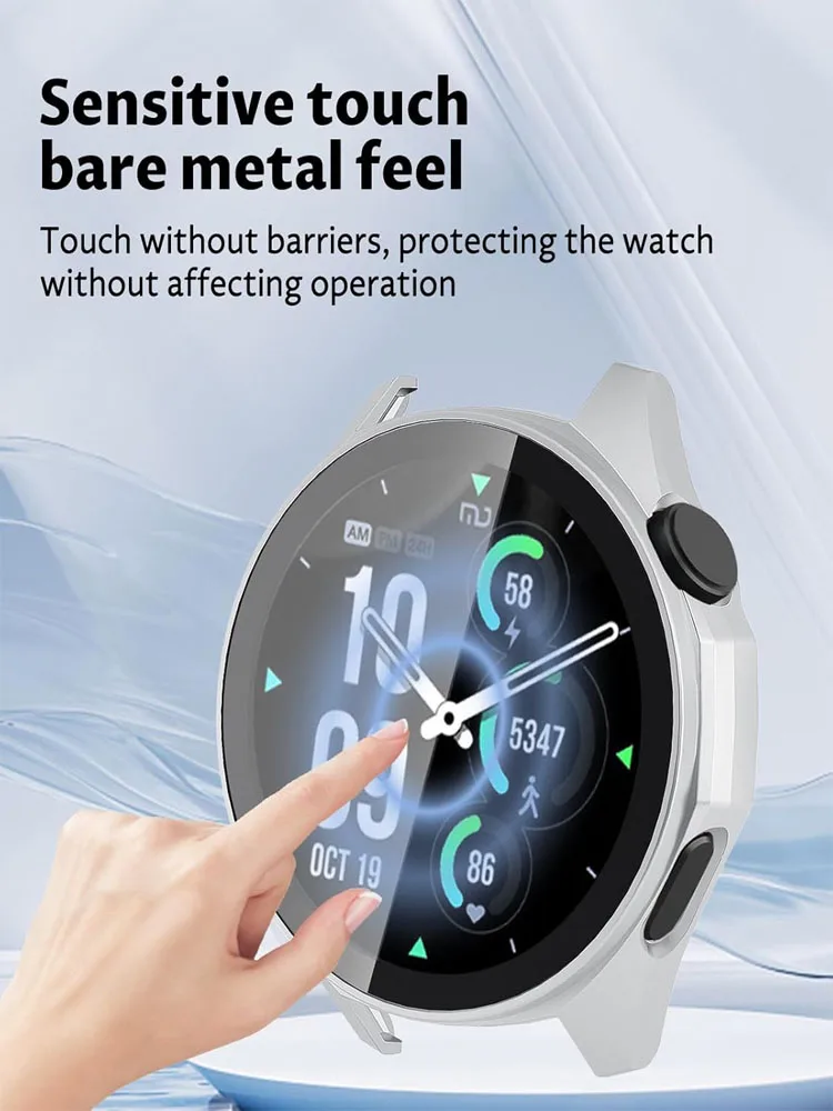 Enhanced Protective Smartwatch Shell and Screen Protector with Tempered Glass