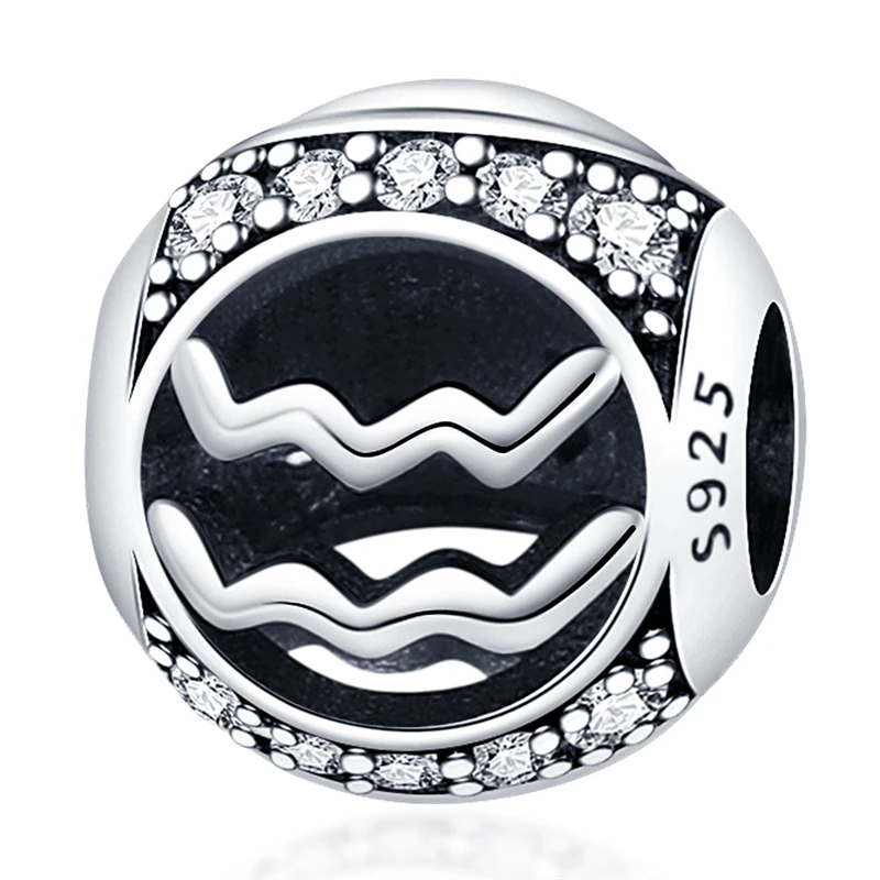 Für Original Pan Armband 925 Silber Zwölf Konstellation Perlen plata de ley 925 charms Frau Edlen Schmuck Geschenk HEIßER – Detail 4