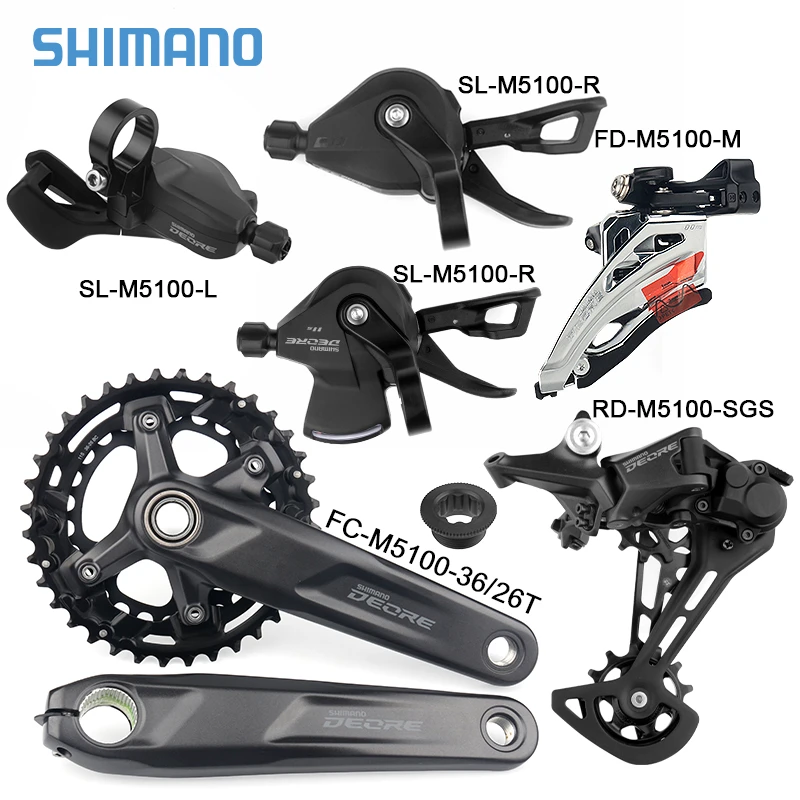 Shimano deore m5100 2x11 velocidade groupset shifters frente/traseira
