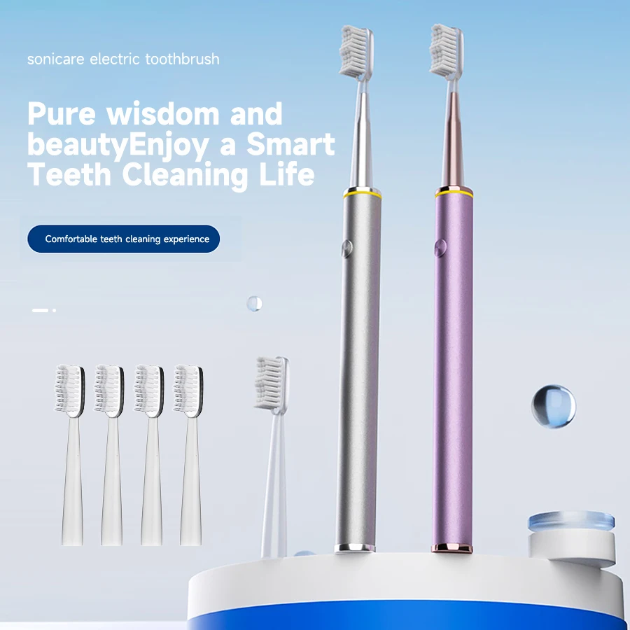 Intelligent electric toothbrush with DuPont soft hair and multiple adjustable settings for couples 1