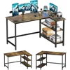L-Shaped Desk - 39 Inch Home Office Computer Desk with Shelf, Gaming Desk, Corner Table, For Work, Writing, Studying, Save Space 1