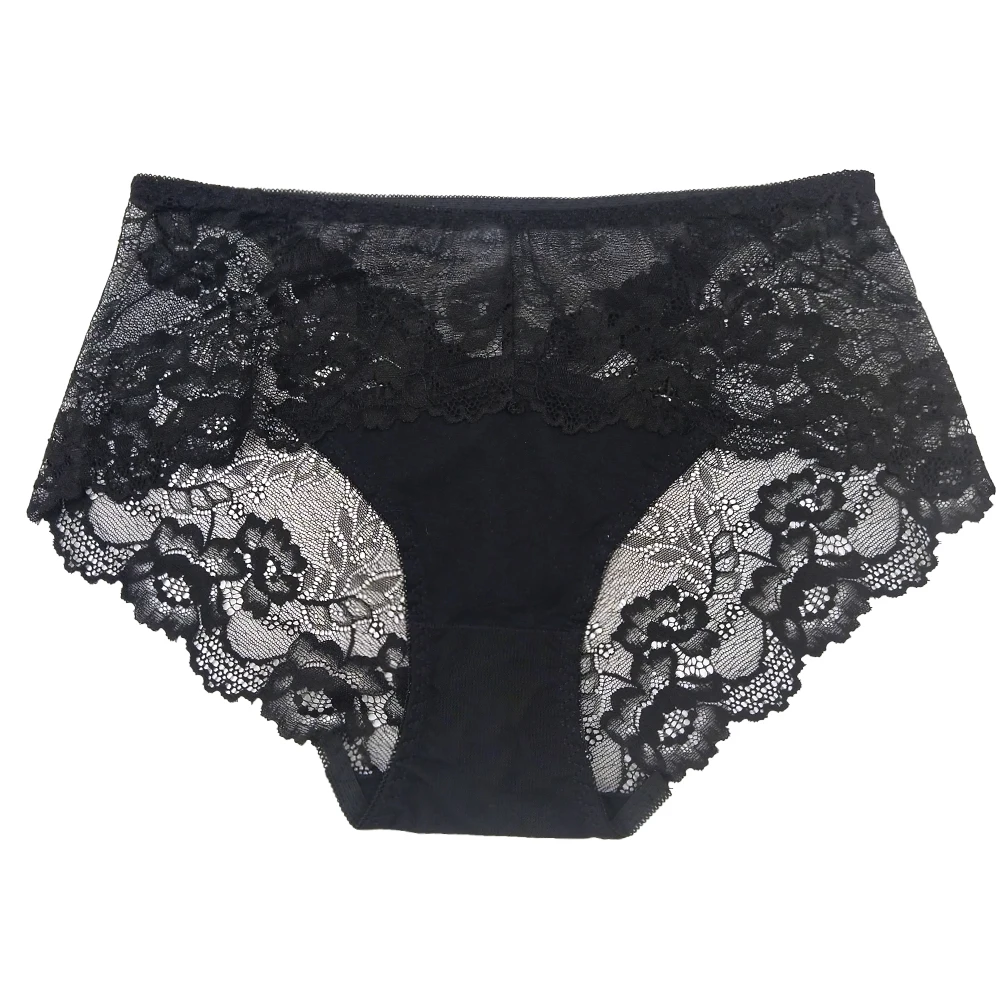 New Fashion Women Sexy Lace Panties Transparent Briefs Female Floral High-Rise Breathable Wholesale Panty Underwear