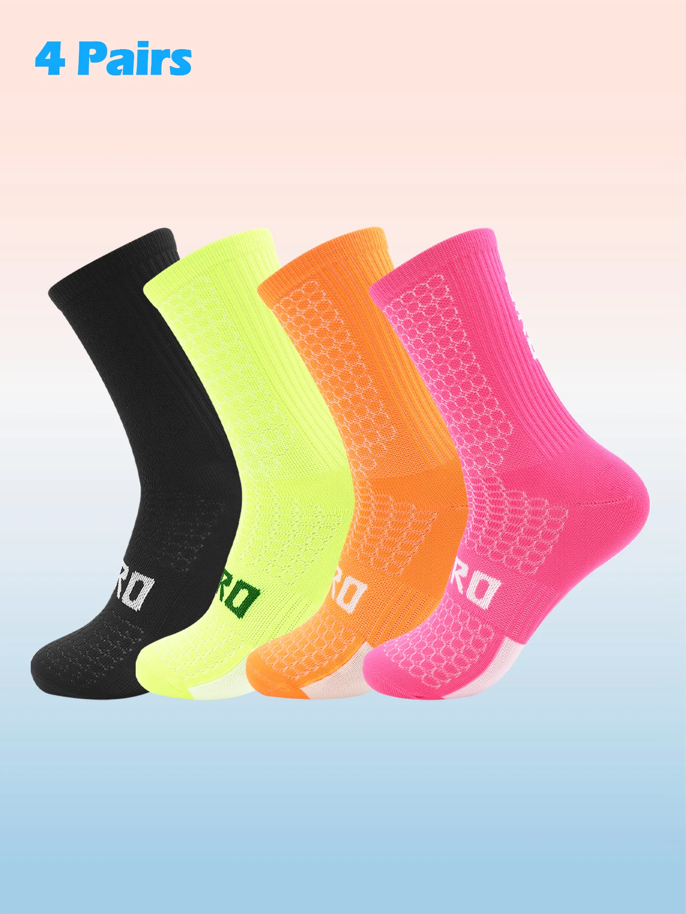 Cycling Socks Men 4 Pairs/set Biking Socks Women Sport Sweat Absorbing Breathable Football Soccer Compression Socks Wholesale