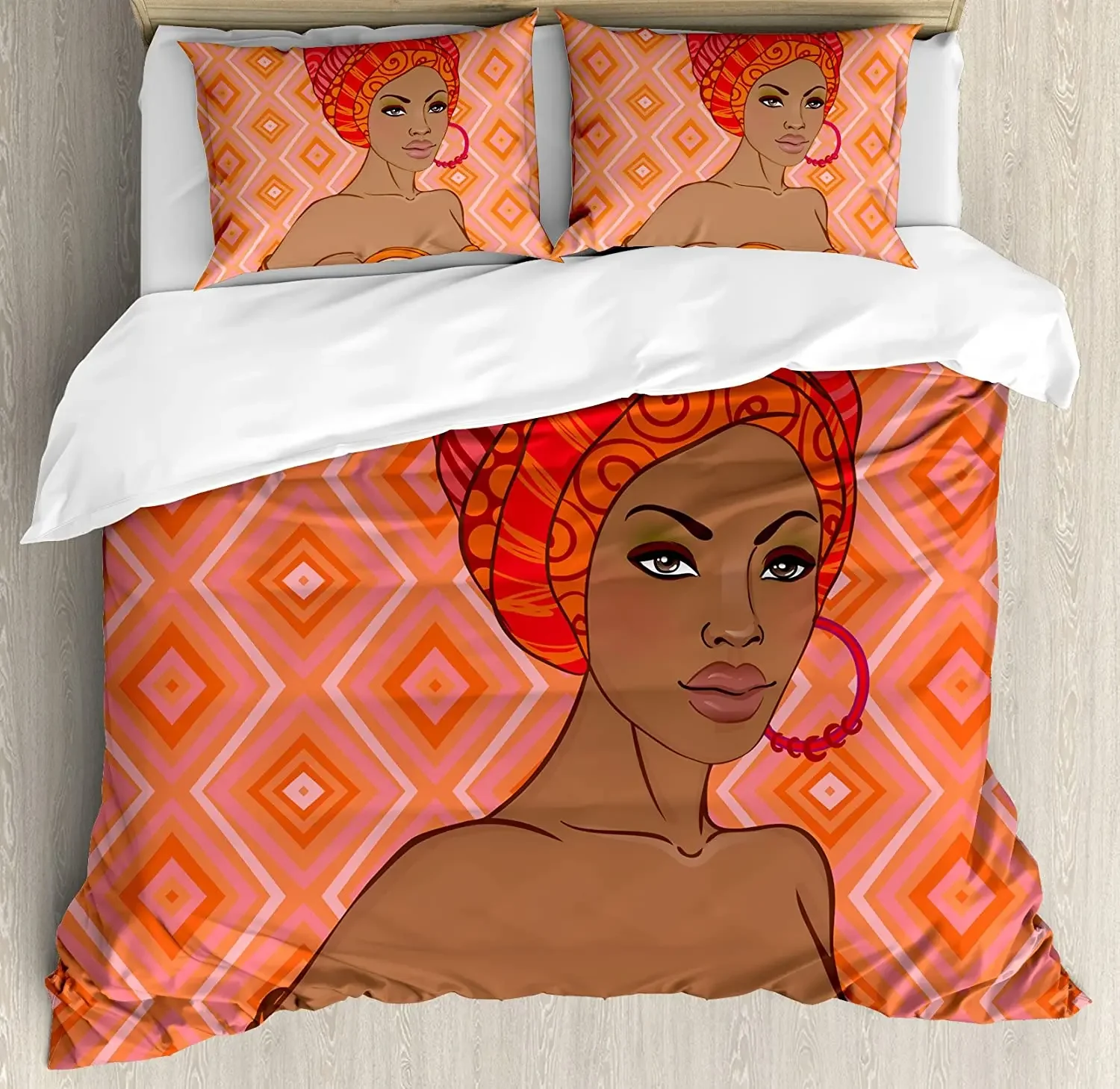 

African Bedding Set For Bedroom Bed Home Portrait of African Woman in Ethnic Dress Zulu I Duvet Cover Quilt Cover And Pillowcase