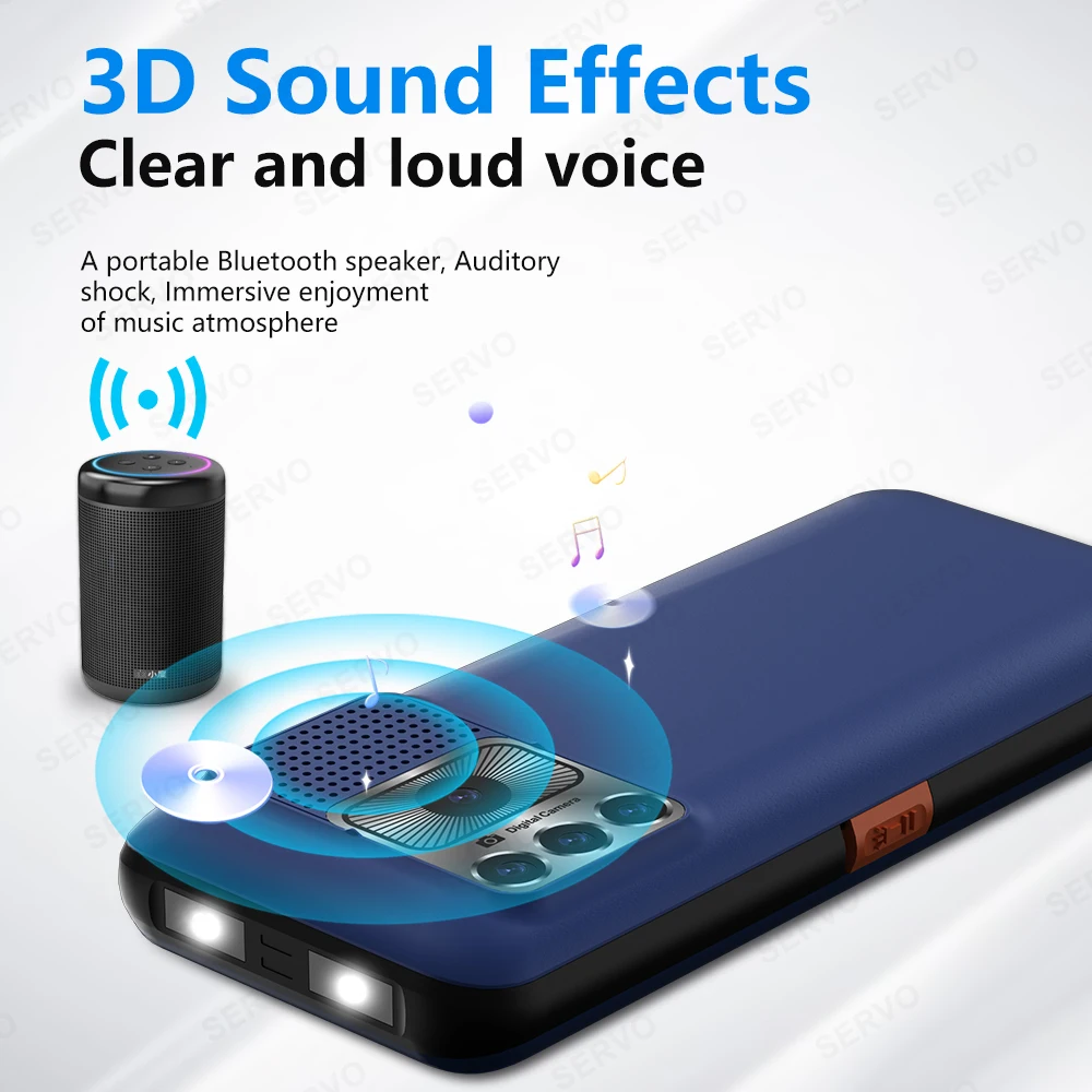 SERVO 2175 2G GSM Button Mobile Phone Dual Flashlight 3 SIM Card Loud Speaker Bluetooth Dial Music Player MP3 Feature Telephone 4