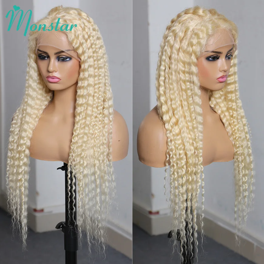 Lace Front Human Hair Wigs for Women Brazilian Remy 613 Blonde Deep Wave 13x4 13x6 Hd Frontal Curly