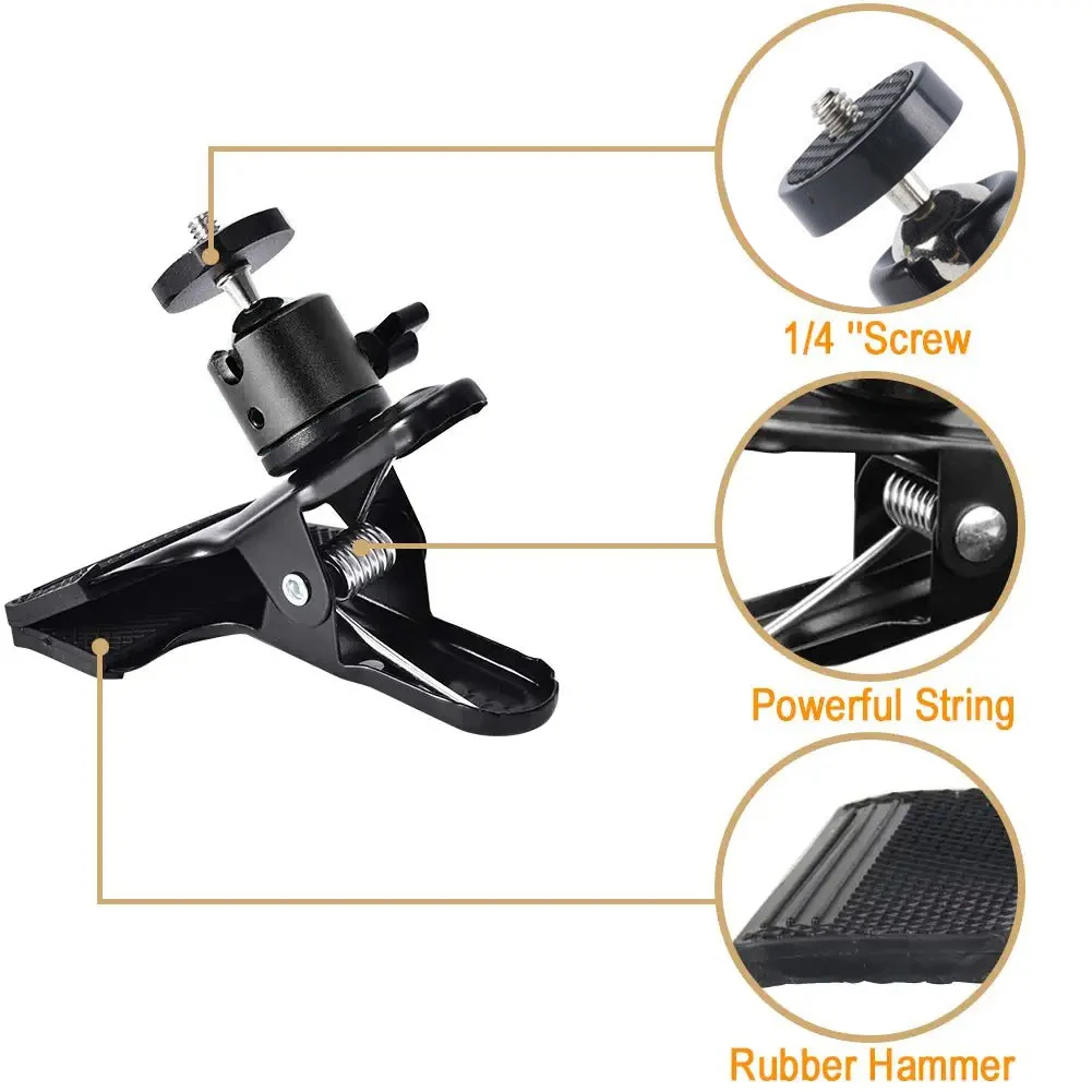 2pcs Cross Stitch Clip Clamp Non-slip Table Edge Embroidery Clip Adjustable Desk Clamp 360 Rotation Metal for Camera Tripod