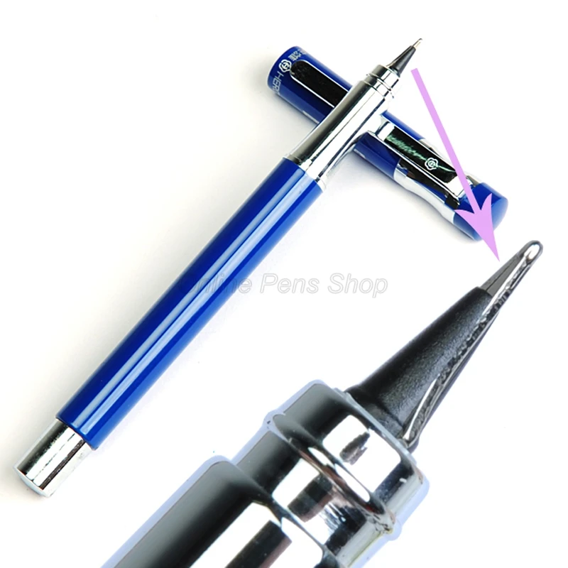 Hero Iridium Nib 0.5mm Steel Blue Fountain Pen 360 Degree Inking Pens Office Home School For Writing Pen HF008 jinhao high quality fountain pen ef nib century 100 elegant galaxy blue smooth iridium fine tip