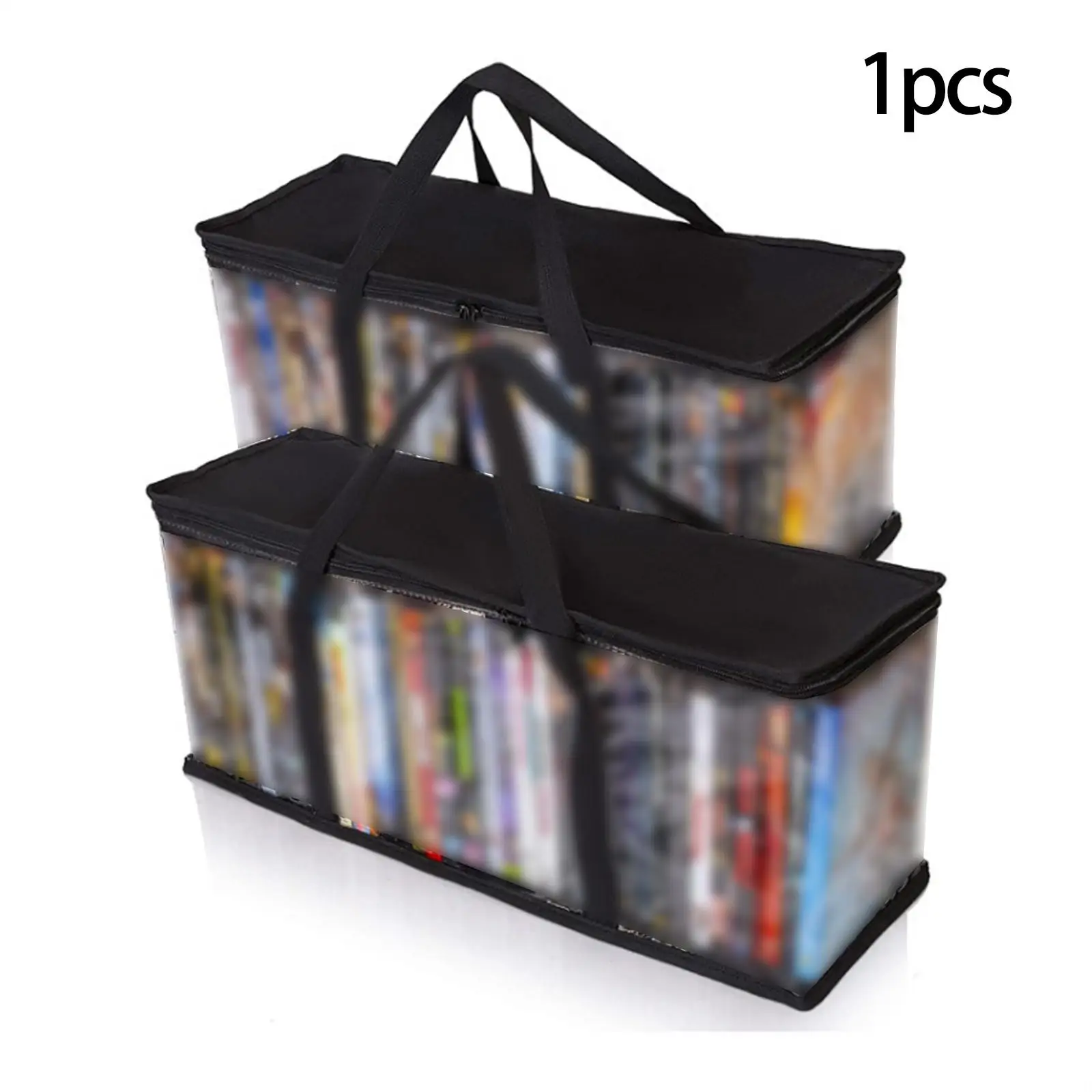 DVD Storage Case Zipper Holder Clear Organizer Portable for Media
