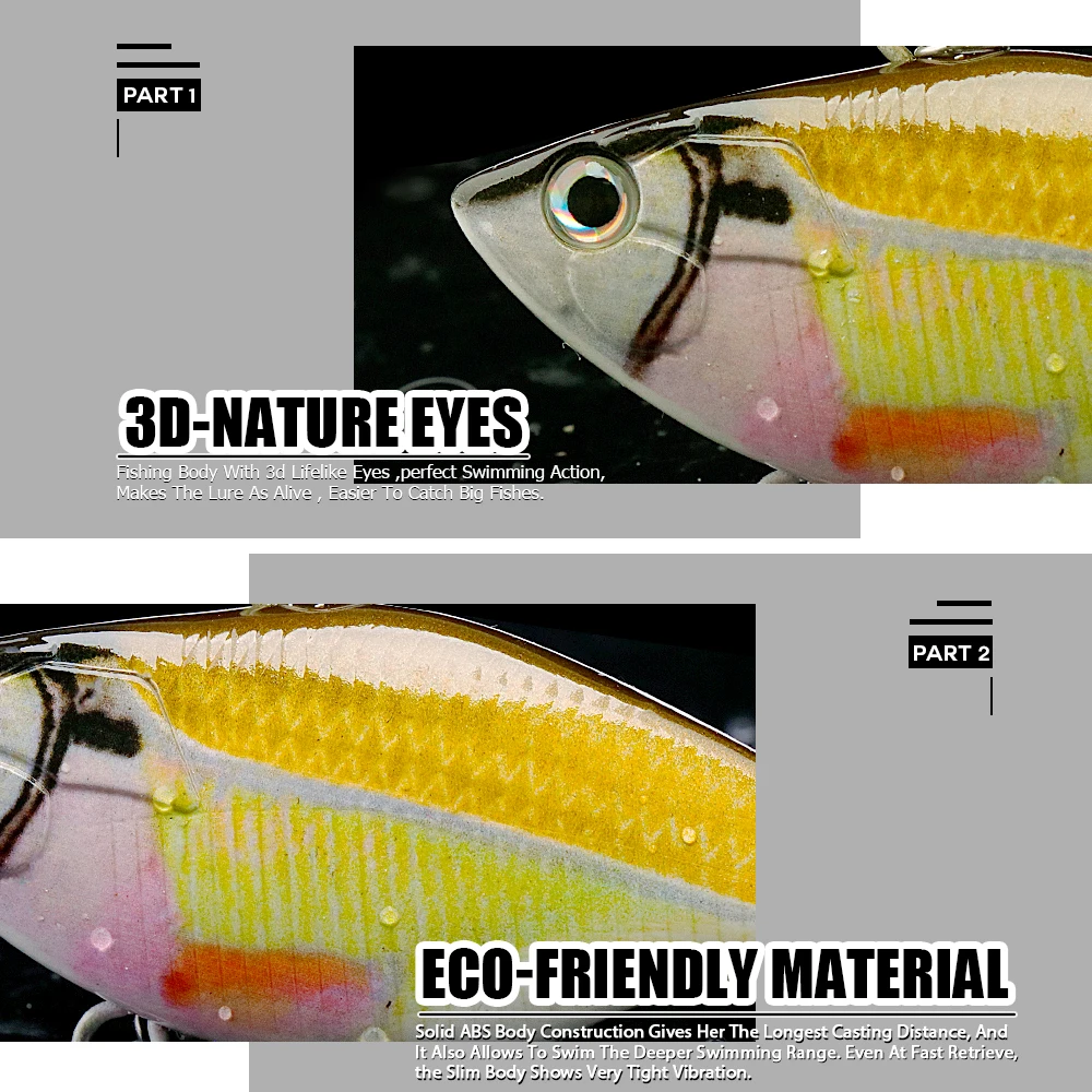 Agoie 7cm 18g 베이스 낚시를 위한 Lipless Rattle 진동 미끼 VIB 느린 싱킹 진동 미끼 바닷물 낚시에 이상적