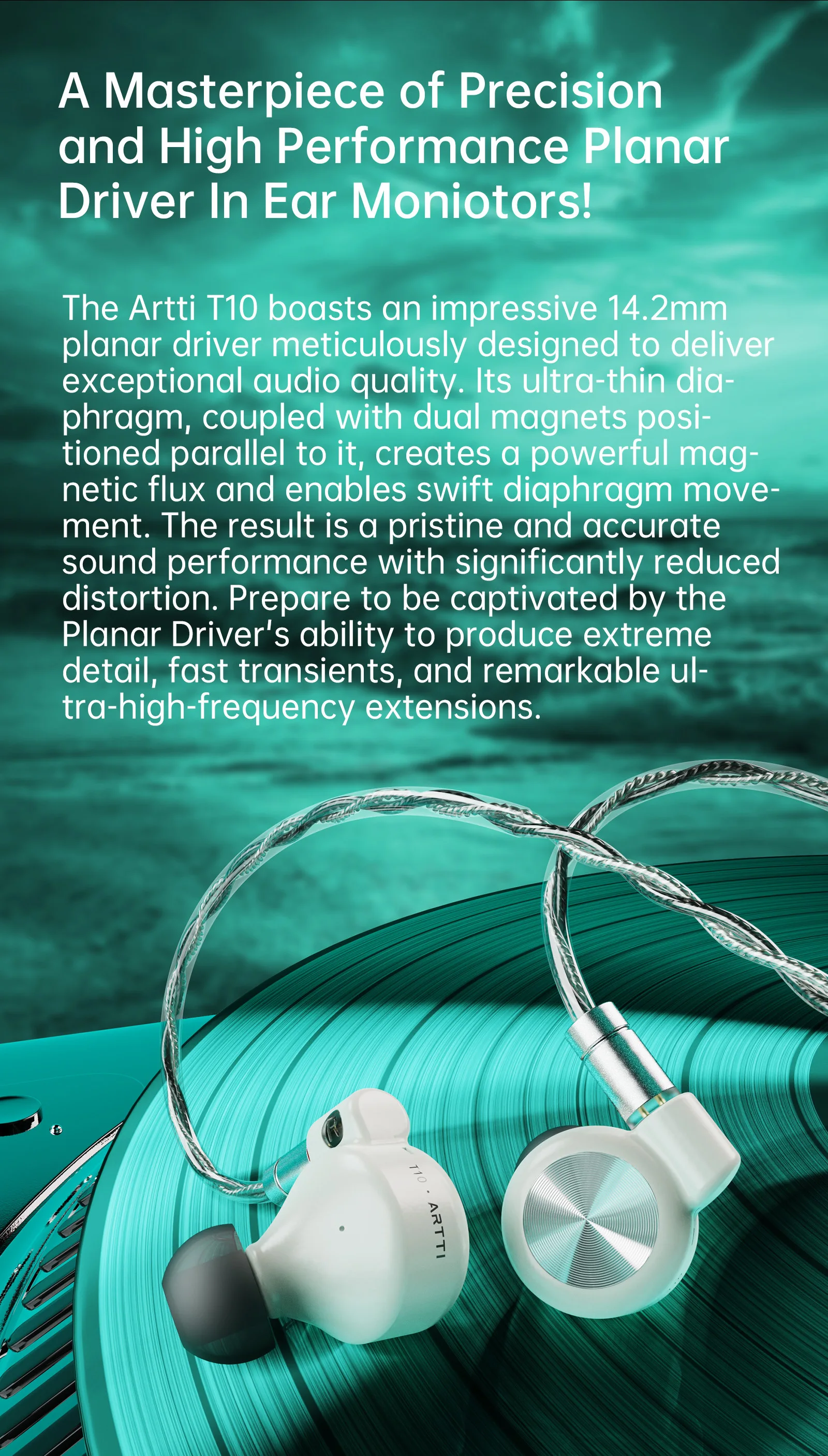 Artti T10 Wired Hifi In-ear Monitors With Planar Driver Technology_voghion.com