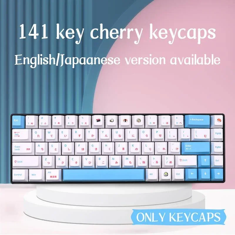 

Japanese Sushi Keycap Set Cherry Profile Dye Sub PBT for GMK MX Switch 61/64/68/87/96/980/104/108 Mechanical Keyboard