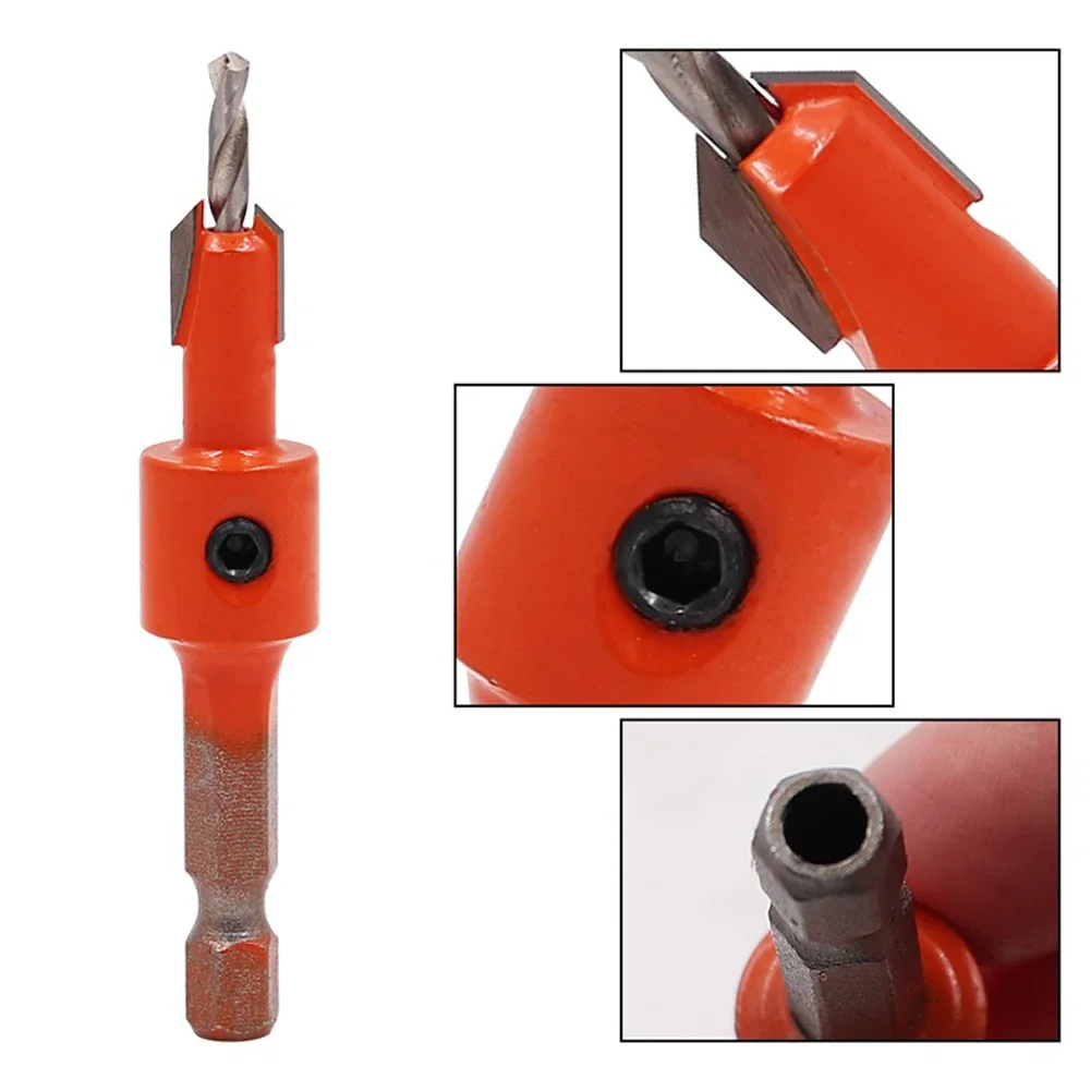 

1pcs 1/4" Hex Shank Countersink Drill Bit Step Drill Bit Woodworking Milling Cutter Screw Extractor Router Bit Wood Core Dril