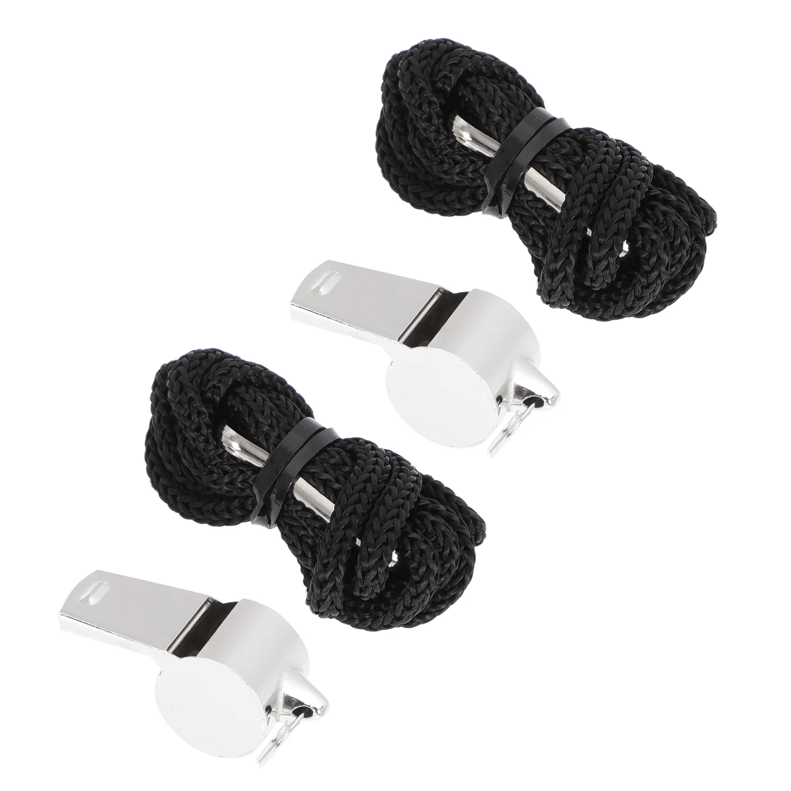 

2 Pcs Toys Lanyard Whistle Pendants Portable Whistles Mini Crisp Sound Match Metal Professional Referee Hanging Travel