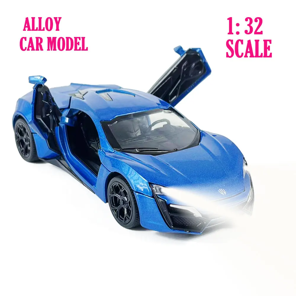 

1:32 Ryken Diecast Pullback Muscle Car Model Repilca with Light Sound Scale Alloy Miniature Kid Boy Xmas Gift Toy