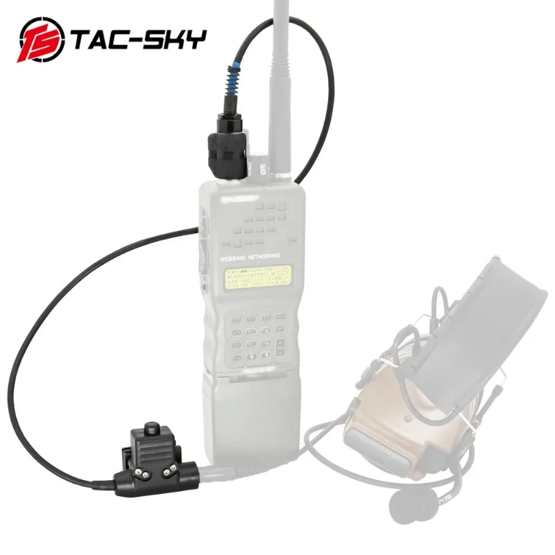 TAC-SKY AN/PRC 148 152 Walkie Talkie Dummy Model PTT Adapter 6 Pin U94 PTT Military Headphone Connector PTT